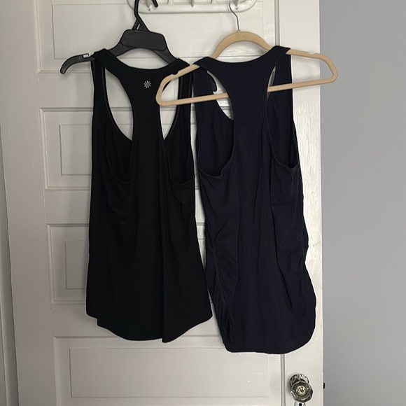 Athleta Black and Navy Fitted Sleeveless Tank Tops Lot of 2 - Picture 3 of 3
